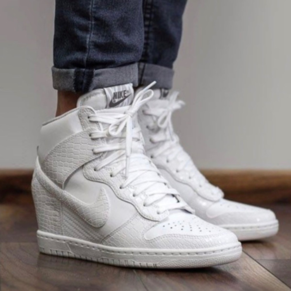 Nike Dunk Sky High 'White Croc Print' Sneaker Wedges